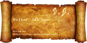 Volter János névjegykártya
